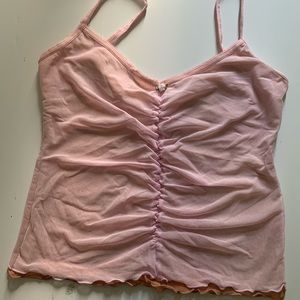 Pink lace cami Y2K top